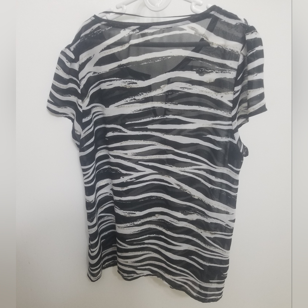 EUC Zebra striped sheer top - Picture 3 of 3